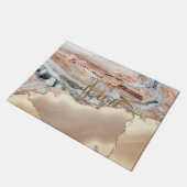 Elegant Stylish Gold Glitter Marble Stone Monogram Deurmat (Schuin)
