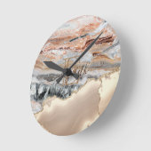 Elegant Stylish Gold Glitter Marble Stone Monogram Ronde Klok (Hoek)