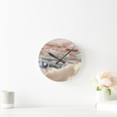 Elegant Stylish Gold Glitter Marble Stone Monogram Ronde Klok (Huis)