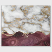 Elegant Stylish Gold Glitter Shiny Marble Burgundy Cadeaupapier (Vlak)
