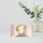 Elegant Stylish Gold Heart Diamonds Roos Gold Aanbevelingskaartje (Staand voorkant)