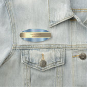 Elegant Stylish Gold Pearls Blue Metallic Naamplaatje (In situ)