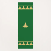 Elegant, Stylish Golden Buddha on Forest Green Yogamat (Voorkant)