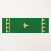 Elegant, Stylish Golden Buddha on Forest Green Yogamat (Voorkant (horizontaal))