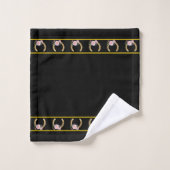 Elegant, Stylish Golden Horseshoes on Black  Bad Handdoek (Wasdoekje)