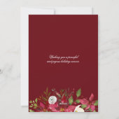 Elegant Stylish Kerstfeest Poinsettia Holiday Foto Feestdagenkaart (Achterkant)