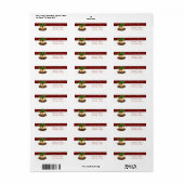 Elegant Stylish KerstHolly Branches, Bells Etiket (Full Sheet)