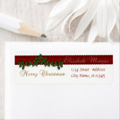 Elegant Stylish Kerstman Holly Berry Branches Etiket (Insitu)