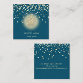 Elegant Stylish Lotus, Confetti Green Vierkante Visitekaartje (Voorkant / Achterkant)