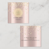 Elegant Stylish Lotus, Confetti Roos Gold Vierkante Visitekaartje (Voorkant / Achterkant)