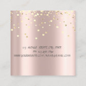 Elegant Stylish Lotus, Confetti Roos Gold Vierkante Visitekaartje (Achterkant)