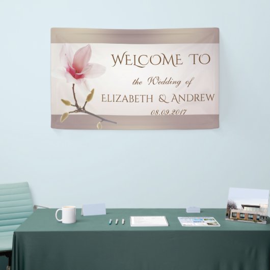 Elegant Stylish Magnolia Wedding Banner (Beurs)