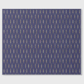Elegant Stylish Navy Blue Gold Pattern  Cadeaupapier (Vlak)