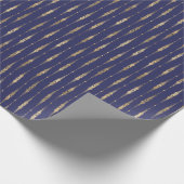 Elegant Stylish Navy Blue Gold Pattern  Cadeaupapier (Hoek)
