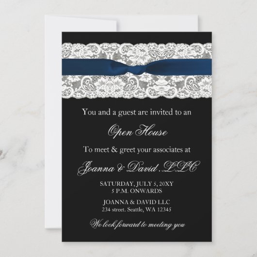 Elegant Stylish Navy Corporate Invitation Kaart (Voorkant)