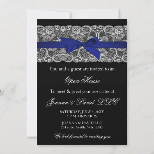Elegant Stylish Navy Corporate Invitation Kaart (Voorkant)