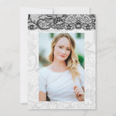 Elegant Stylish Navy Photo Afstuderen Kaart (Achterkant)