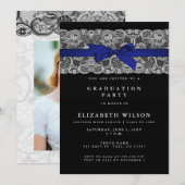 Elegant Stylish Navy Photo Afstuderen Kaart (Voorkant / Achterkant)