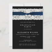 Elegant Stylish Navy Photo Afstuderen Kaart (Voorkant)