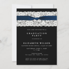 Elegant Stylish Navy Photo Afstuderen Kaart