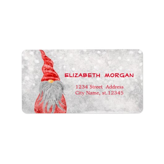 Elegant, Stylish Nordic Gnome Bokeh Etiket (Voorkant)