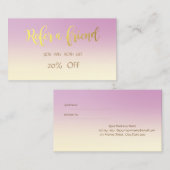 Elegant Stylish Ombre, Gold Reference Kaart (Voorkant / Achterkant)