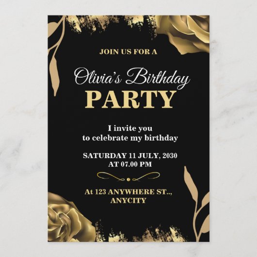 Elegant & Stylish Party Card – CUSTOMIZABLE CARD.  Kaart (Voorkant)