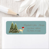 Elegant, Stylish Pine Trees, Reindeer Santa Hat Etiket (Insitu)