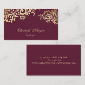 Elegant Stylish Professional Gold Floral Visitekaartje (Voorkant / Achterkant)
