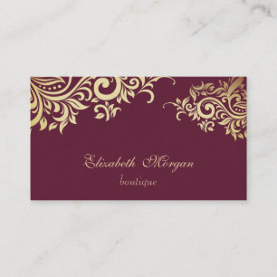 Elegant Stylish Professional Gold Floral Visitekaartje