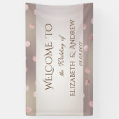 Elegant Stylish Roos Gold Confetti Wedding Banner (Verticaal)