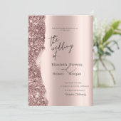 Elegant Stylish Rose Gold Glitter Script  Kaart (Staand voorkant)