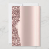 Elegant Stylish Rose Gold Glitter Script RSVP Kaart (Achterkant)