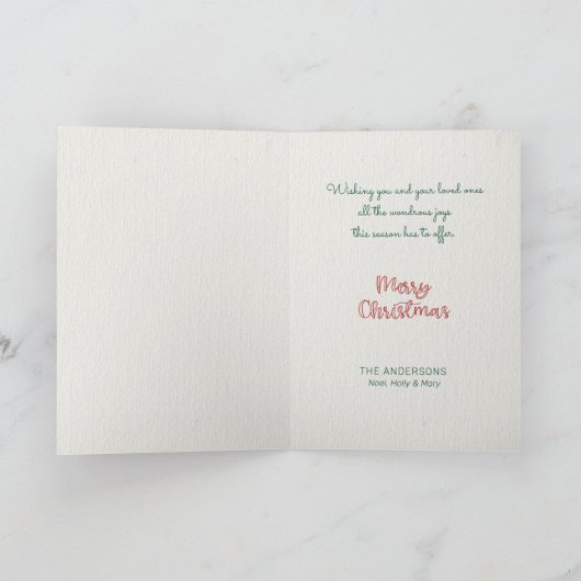 Elegant Stylish Script Typography Kerstboom Feestdagen Kaart (Binnen)