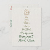 Elegant Stylish Script Typography Kerstboom Feestdagenkaart (Voorkant / Achterkant)