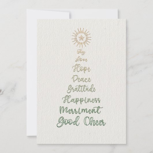 Elegant Stylish Script Typography Kerstboom Feestdagenkaart (Voorkant)