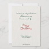 Elegant Stylish Script Typography Kerstboom Feestdagenkaart (Achterkant)