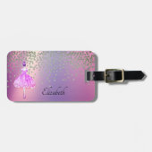 Elegant Stylish Shiny Diamonds Ballerina Bagagelabel (Voorkant horizontaal)