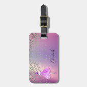 Elegant Stylish Shiny Diamonds Ballerina Bagagelabel (Voorkant verticaal)