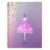 Elegant Stylish Shiny Diamonds Ballerina Notitieboek (Voorkant)