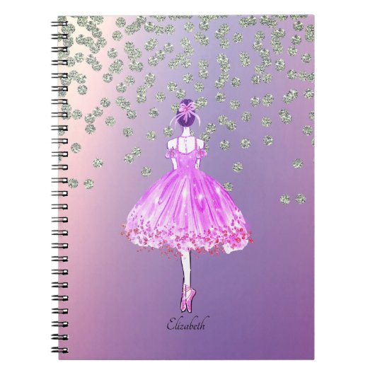 Elegant Stylish Shiny Diamonds Ballerina Notitieboek (Voorkant)