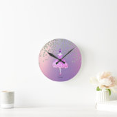 Elegant Stylish Shiny Diamonds Ballerina Ronde Klok (Huis)