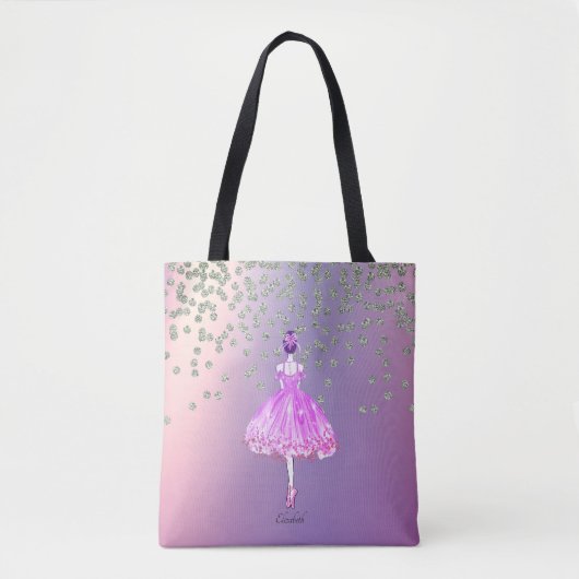 Elegant Stylish Shiny Diamonds Ballerina Tote Bag (Voorkant)