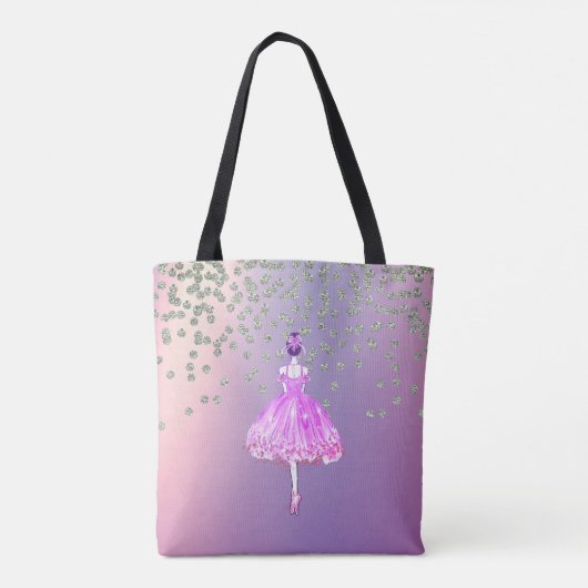 Elegant Stylish Shiny Diamonds Ballerina Tote Bag (Achterkant)