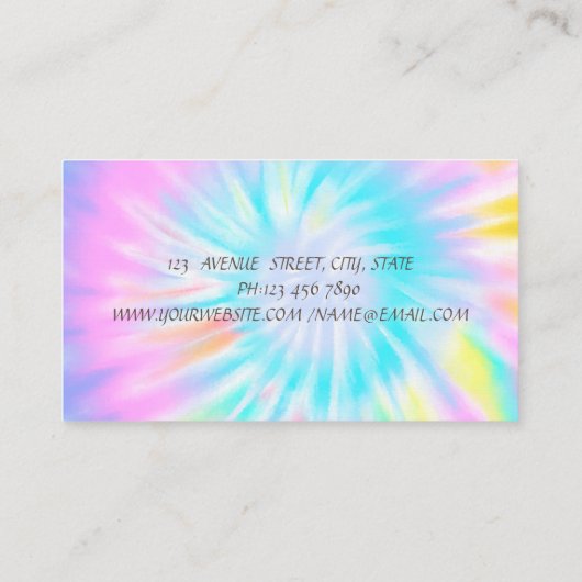 Elegant Stylish Shiny Diamonds Lotus Tie Dye Visitekaartje (Achterkant)