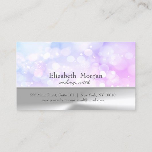 Elegant Stylish Silver, Bokeh Loyalty Kaart (Achterkant)