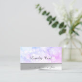 Elegant Stylish Silver, Bokeh Loyalty Kaart (Staand voorkant)