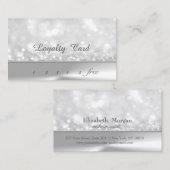 Elegant Stylish Silver Bokeh Loyalty Kaart (Voorkant / Achterkant)
