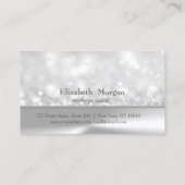 Elegant Stylish Silver Bokeh Loyalty Kaart (Achterkant)