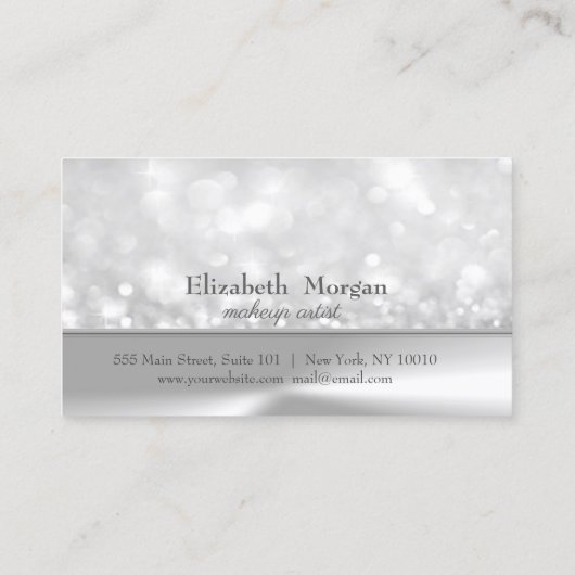 Elegant Stylish Silver Bokeh Loyalty Kaart (Achterkant)